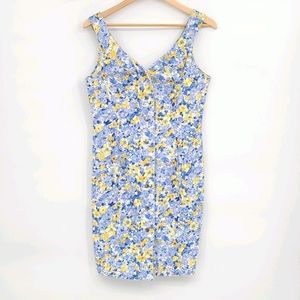 Vintage Paris Blue Floral Denim Mini Dress